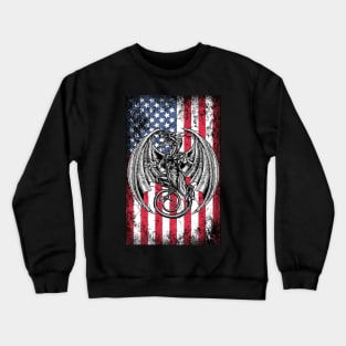 Patriotic Dragon American Flag Crewneck Sweatshirt